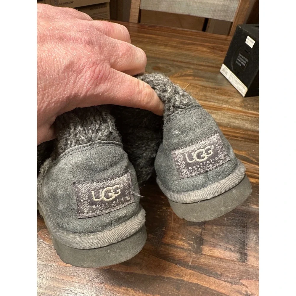 UGG Australia Tall Knit‎ Button Boots Gray Women's Size 6